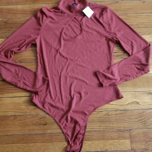 Maroon Keyhole Bodysuit